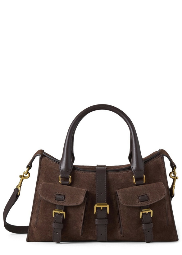 Photo: Mulberry Roxanne Small Suede Cross-body bag - Dark Brown - One Size