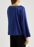 Eileen Fisher Stretch-silk Satin top Dark Blue