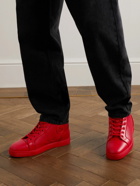 Christian Louboutin - Louis Orlato Logo-Appliquéd Leather High-Top Sneakers - Red