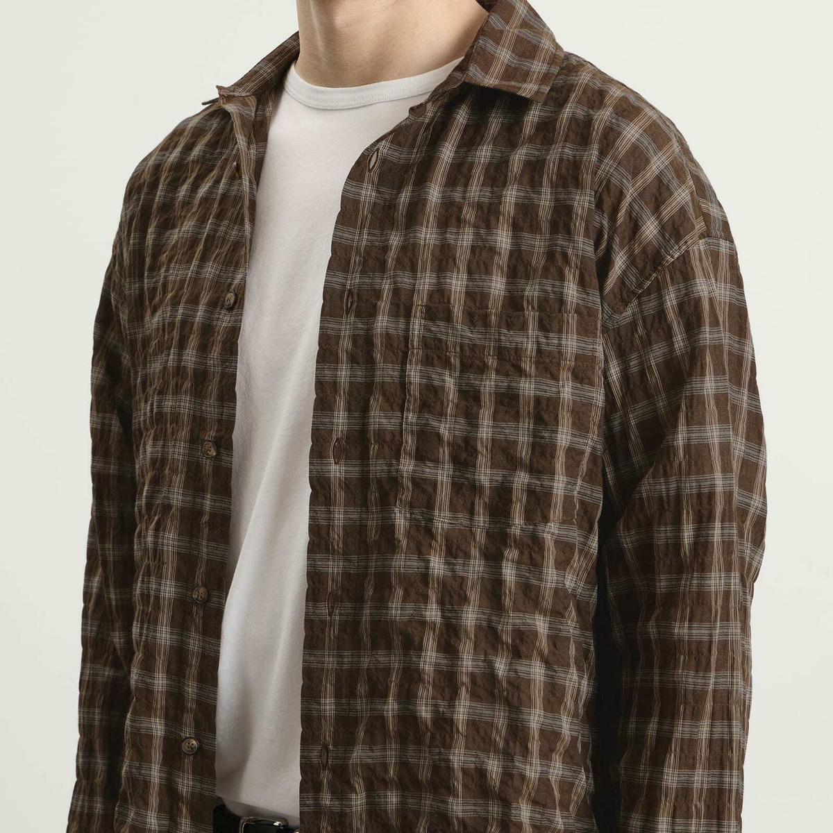 Ronning Men's Japanese Shirt in Brown Check