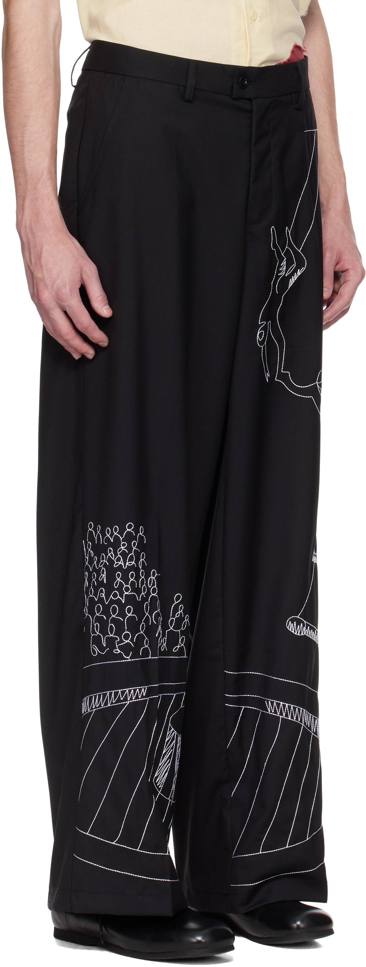 KidSuper Black Circus Sketch Baggy Trousers