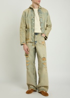 Kenzo Shawl-collar Distressed Denim Jacket