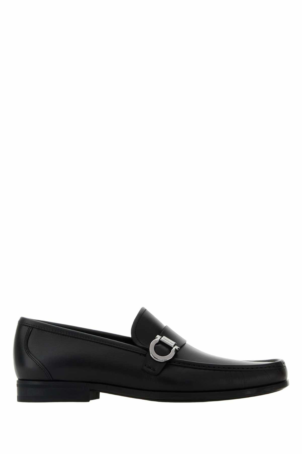 FERRAGAMO - Logo-Embellished Leather Loafers - Black