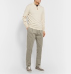 Brunello Cucinelli - Tapered Stretch-Cotton Twill Drawstring Trousers - Green