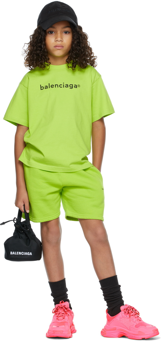 Blue Sweat shorts with logo Balenciaga Kids  Vitkac TW