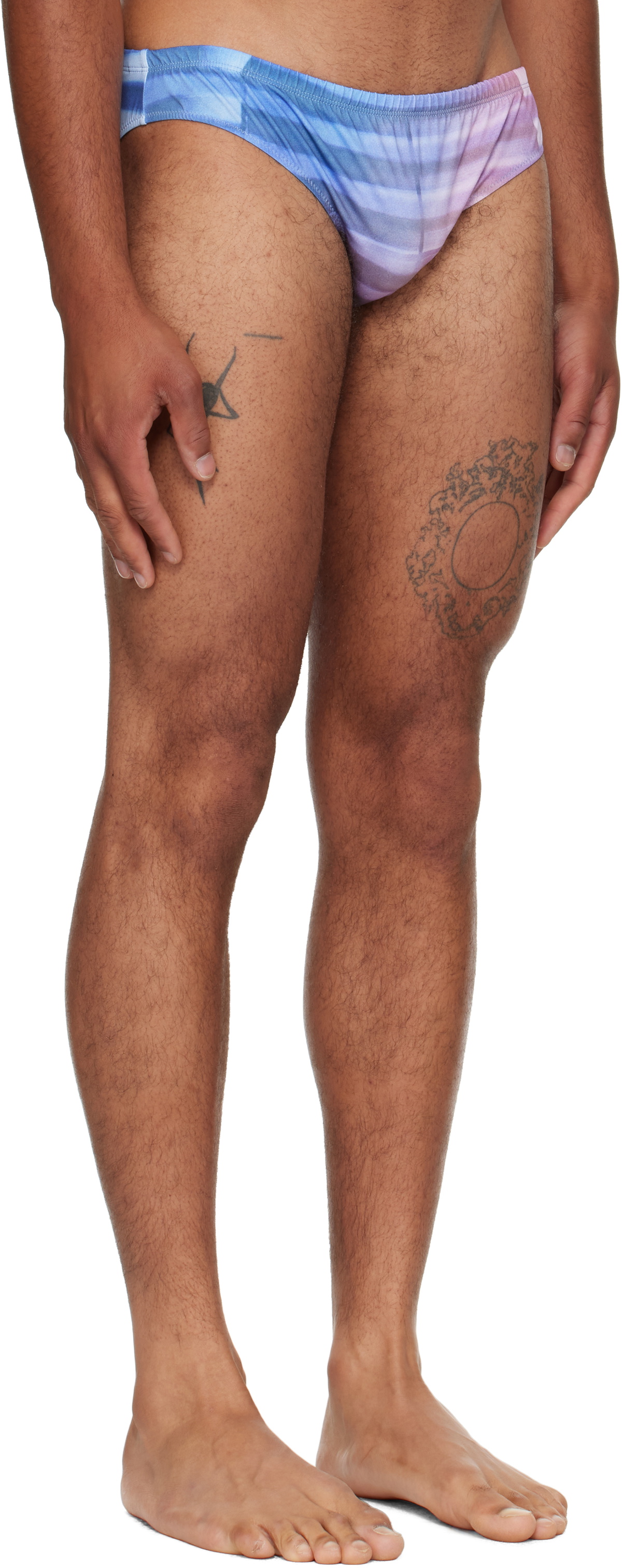 Jean Paul Gaultier Blue & Pink 'The Air' Swim Briefs
