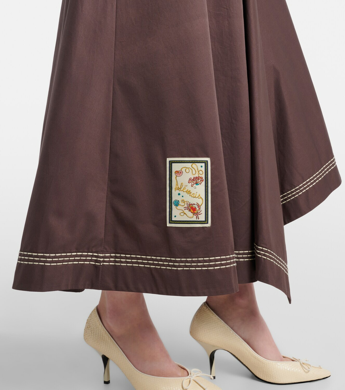 Alémais Puff-sleeve cotton maxi dress