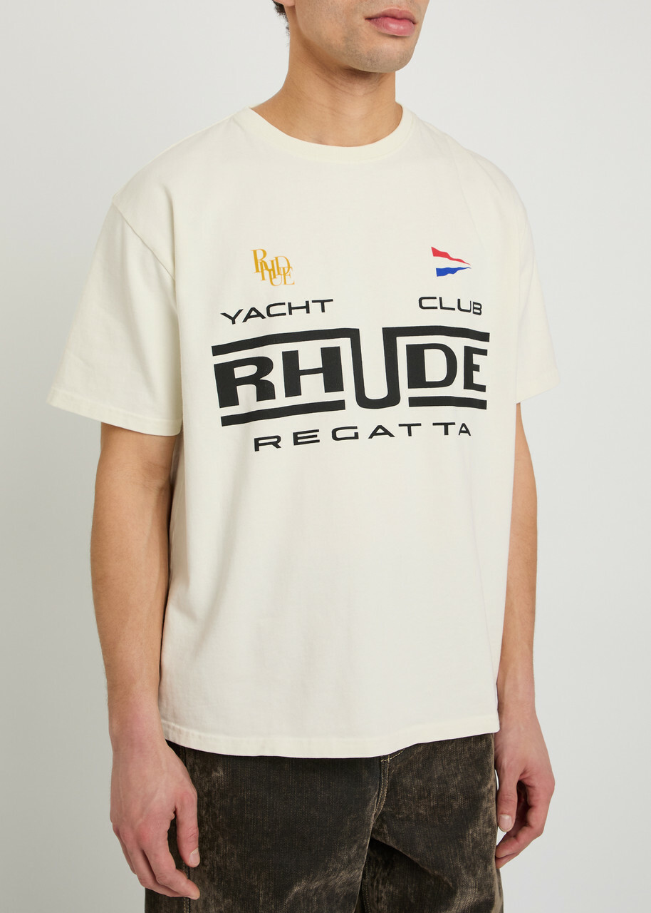 Rhude Regatta Printed Cotton T-shirt White