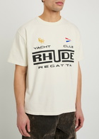 Rhude Regatta Printed Cotton T-shirt White