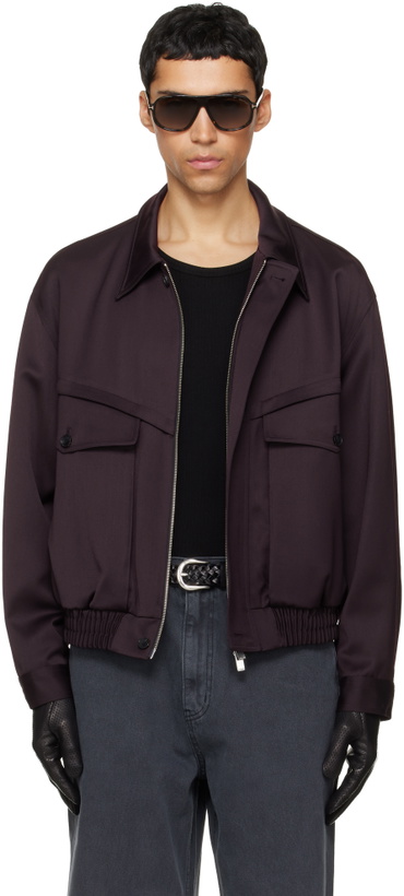 Photo: TONYWACK Burgundy Wool Viscose Bomber Jacket