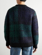 Sacai - Checked Jacquard-Knit Sweater - Green