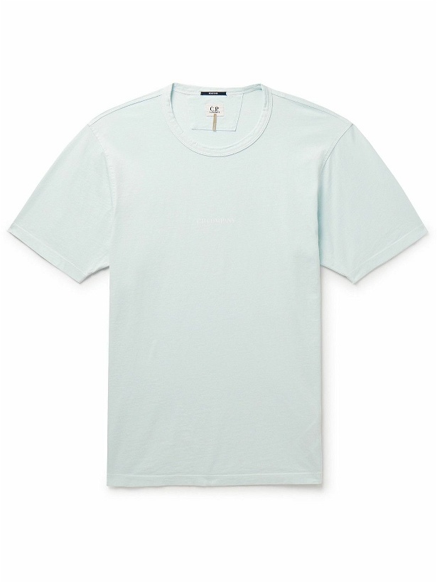 Photo: C.P. Company - Resist-Dyed Logo-Print Cotton-Jersey T-Shirt - Blue