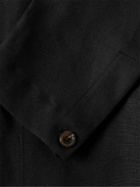 Stòffa - Unstructured Double-Breasted Washed-Linen Blazer - Black