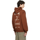 Helmut Lang Brown Ticket Logo Hoodie