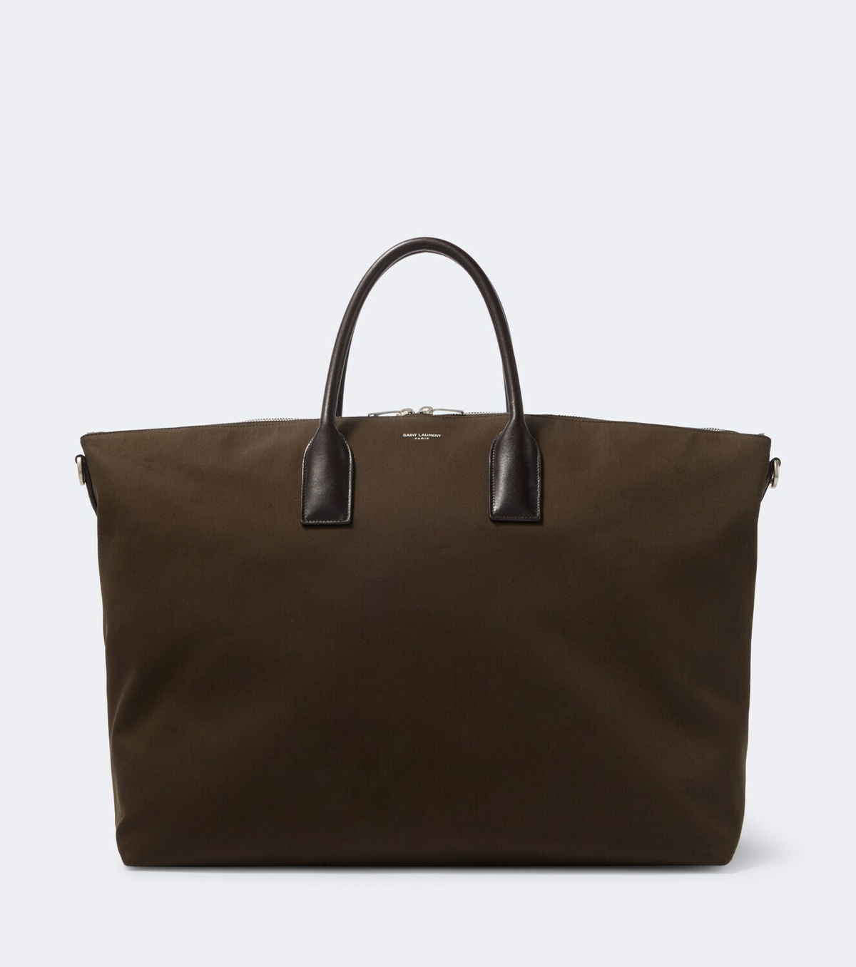 Saint Laurent Leather-trimmed canvas tote bag