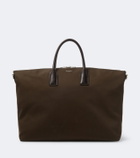 Saint Laurent Leather-trimmed canvas tote bag