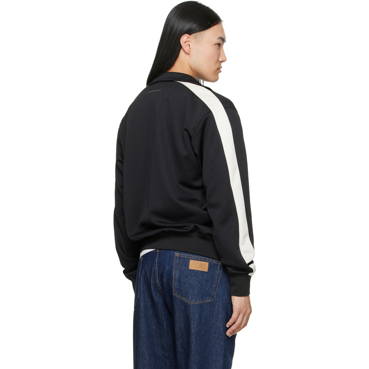 MM6 Maison Margiela Black Striped Sleeves Track Jacket