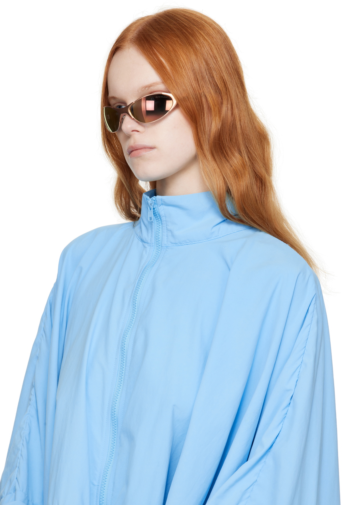 Acne Studios Rose Gold Metal Frame Charm Sunglasses