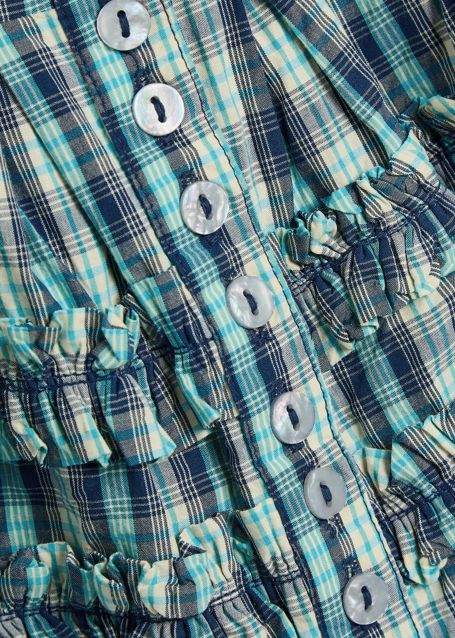 Damson Madder Summer Joy Cotton Blouse Blue