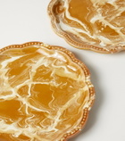 Cabana Marbled set of 2 ceramic dinner plates