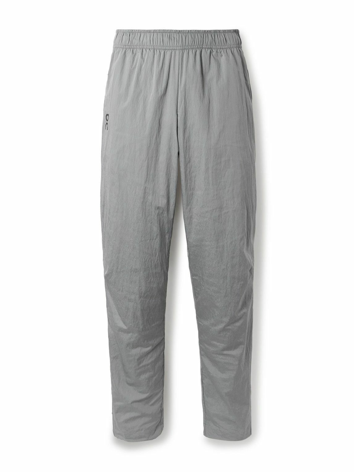 ON - Court Tapered Crinkled-Shell Trousers - Gray