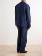 Derek Rose - Sicily 1 Linen-Canvas Pyjama Set - Blue