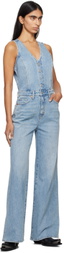 Levi's Blue Vest Wide Leg Denim Jumpsuit
