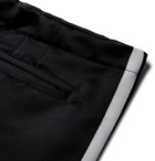 Greg Lauren - Grosgrain-Trimmed Satin and Jersey Drawstring Sweatpants - Black