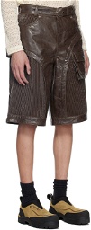 Andersson Bell Brown Sunbird Faux-Leather Shorts