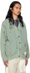 Miharayasuhiro Green Bleached Cardigan