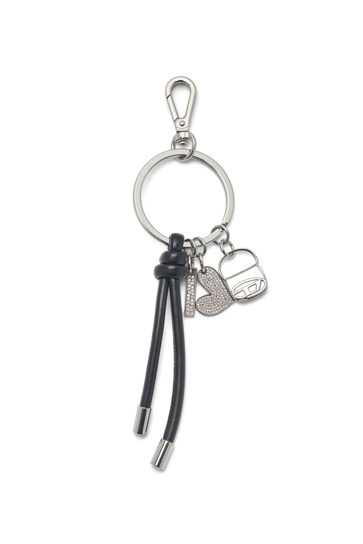 小物 DIESEL l Oval D keyring with crystal Diesel Metal Oval D keyring with crystals - Bijoux and Gadgets