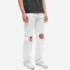 Rhude Men's Distressed Classic Jean in White