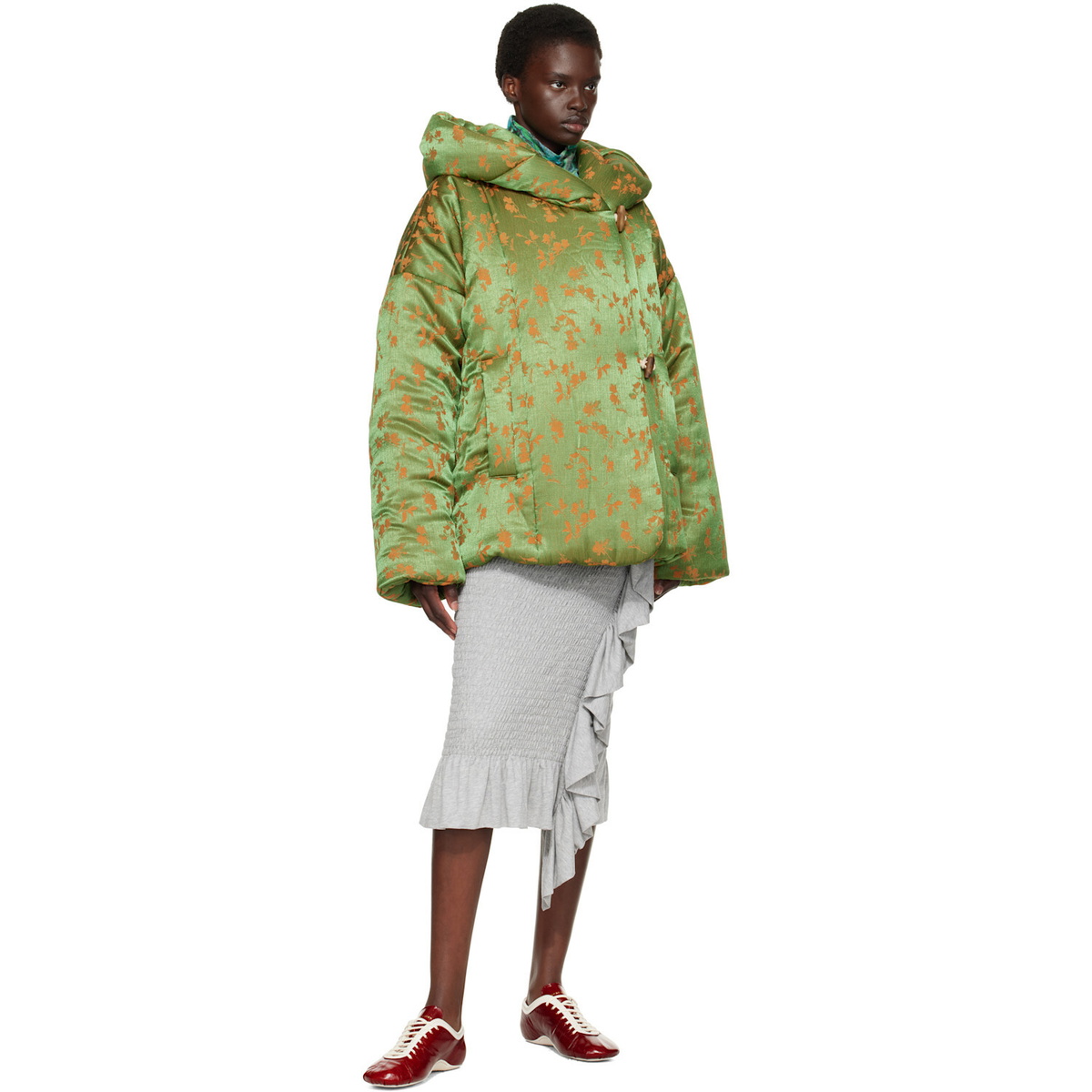 Dries Van Noten Green & Orange Floral Jacket