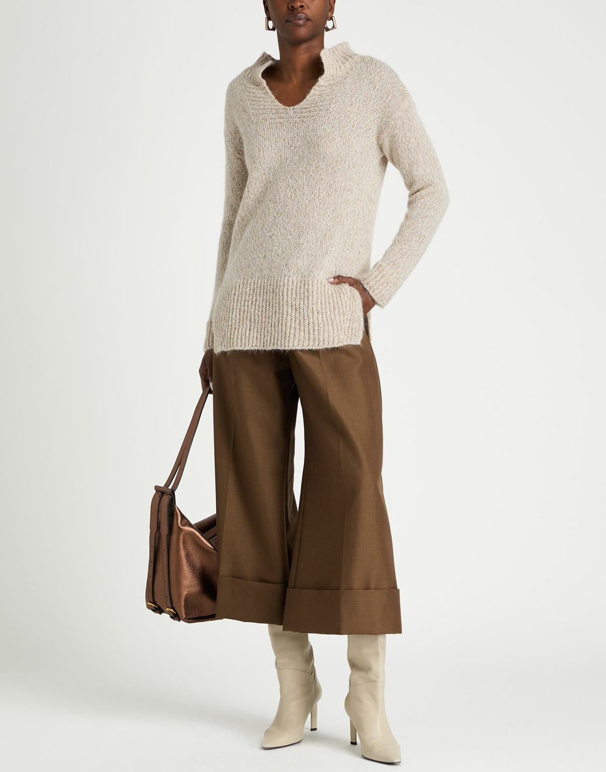 Manila Grace Womens Sweater in Beige