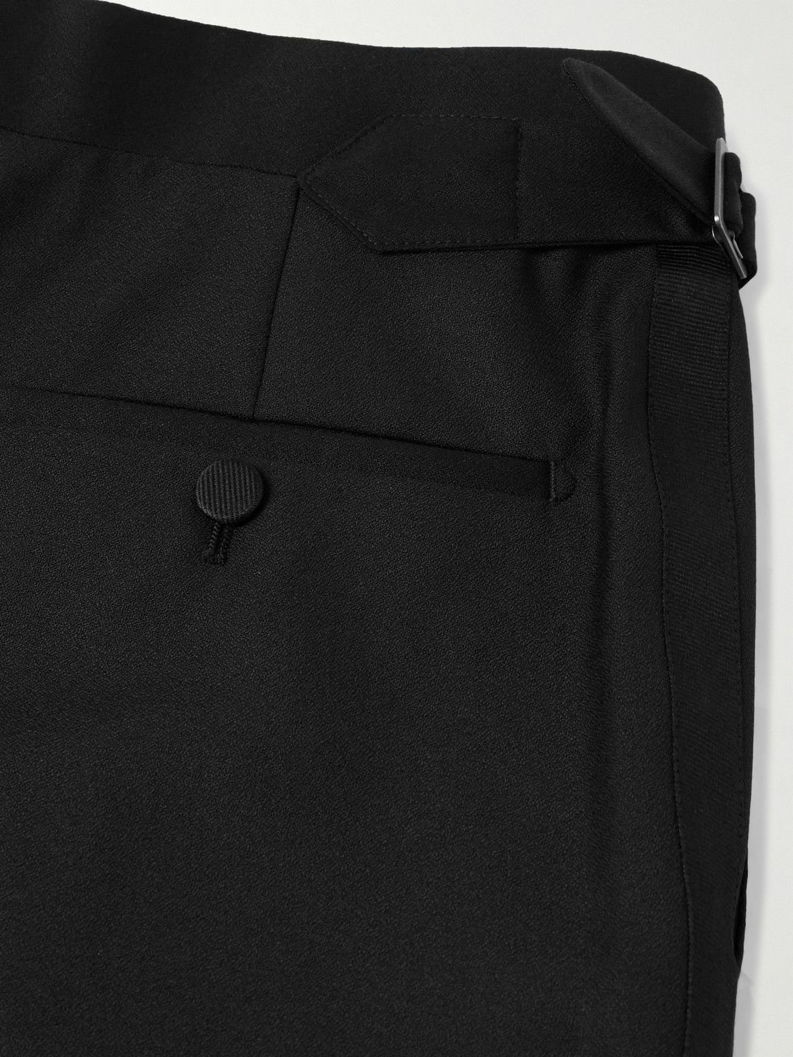 Kingsman - Straight-Leg Grosgrain-Trimmed Wool Tuxedo Trousers - Black