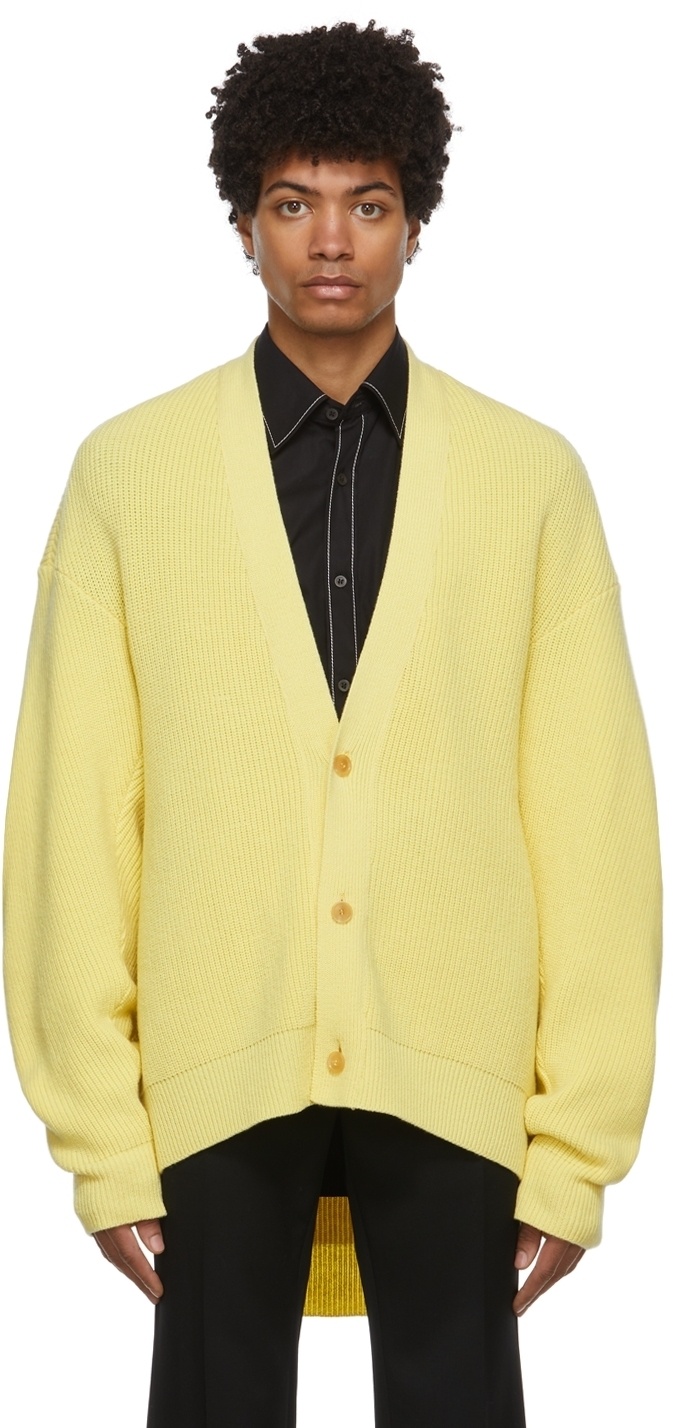Hed Mayner Yellow Dropped Cardigan Hed Mayner