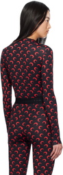 Marine Serre Black & Red Moon Second Skin Long Sleeve T-shirt