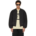 Fear of God Black Nylon Taffeta Padded Bomber Jacket