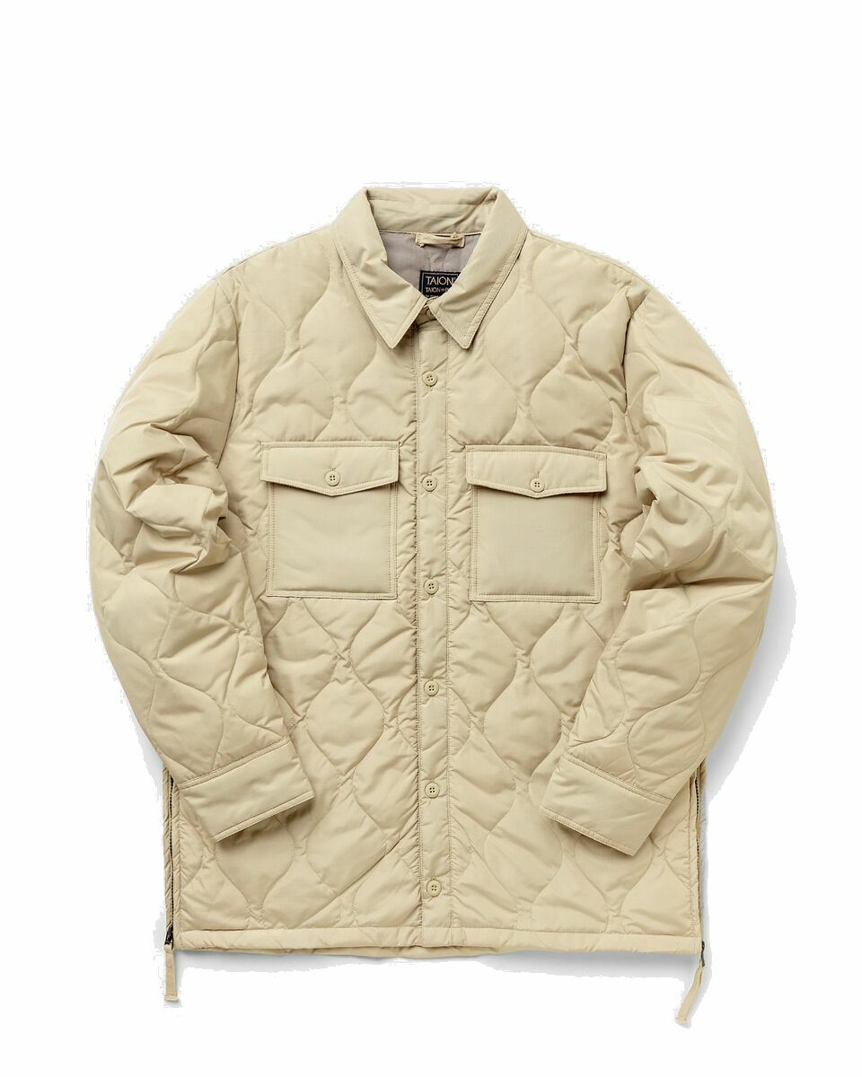 Photo: Taion Military Shirts Beige - Mens - Down & Puffer Jackets|Overshirts