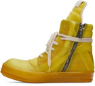 Rick Owens Yellow Geobasket Sneakers