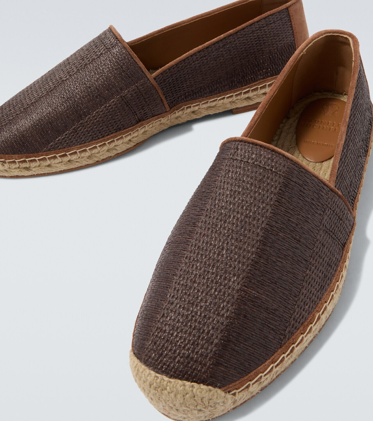 Brunello Cucinelli Leather-trimmed espadrilles