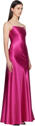 ALAÏA Pink Slip Silk Maxi Dress