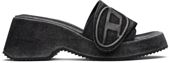 Photo: Diesel Black Sa-Oval D Pf W Heeled Sandals
