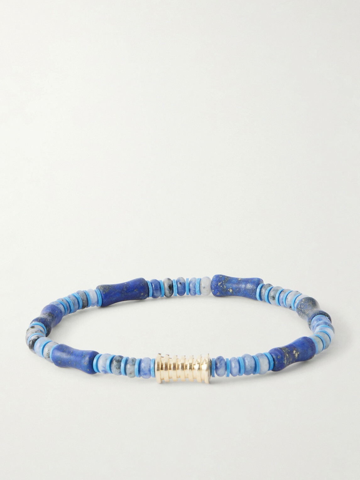 Luis Morais - 14-Karat Gold Lapis Lazuli Beaded Bracelet