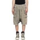 Rick Owens DRKSHDW Tan Tower Creatch Cargo Pods Shorts