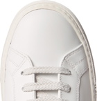 Moncler - New Monaco Striped Leather Sneakers - White