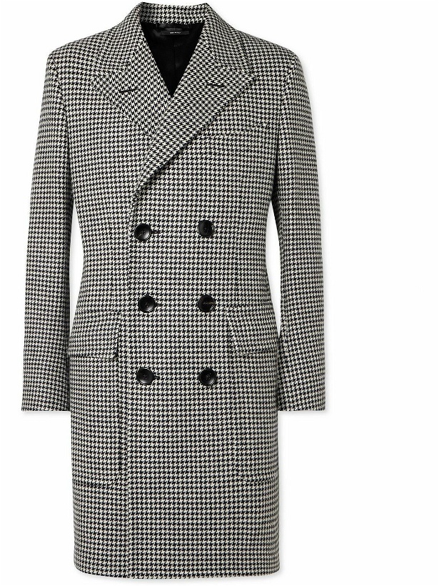 Photo: TOM FORD - Slim-Fit Double-Breasted Houndstooth Wool Coat - Black