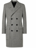 TOM FORD - Slim-Fit Double-Breasted Houndstooth Wool Coat - Black