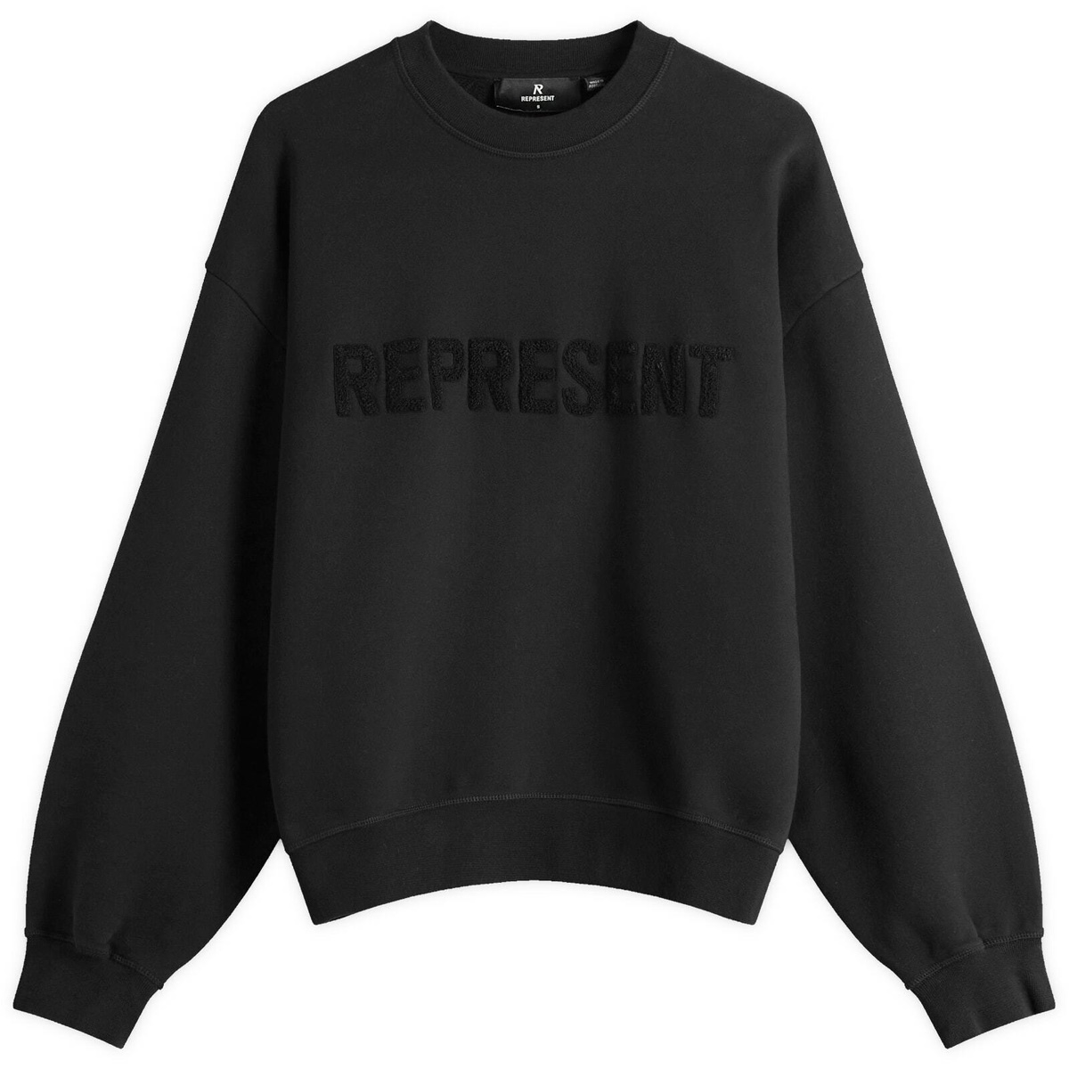 Represent Logog Represent Women's Everyday Logo Crew Sweatshirt in Jet Black Represent