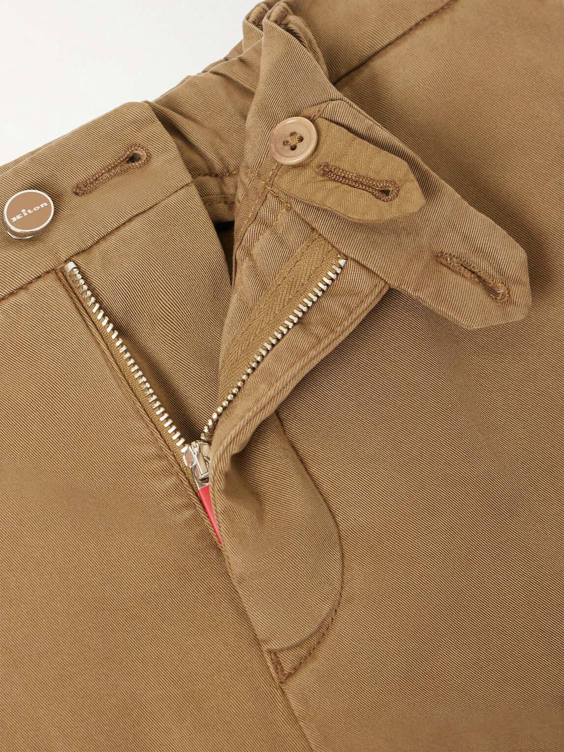Kiton - Straight-Leg Lyocell-Blend Trousers - Brown